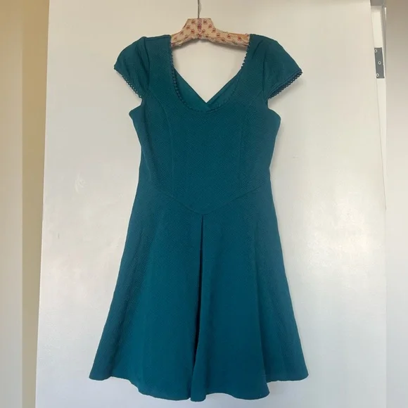Free People fit n flare teal dress - Picture 8 of 11